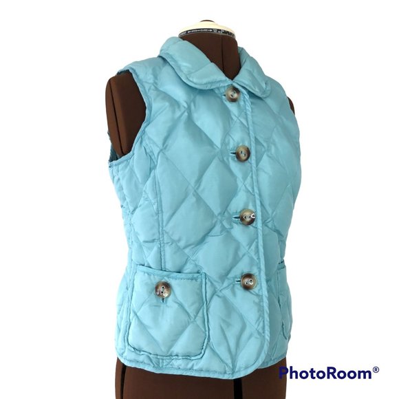 Talbots Petite Light Blue Down Filled Puffer Vest - Picture 4 of 5